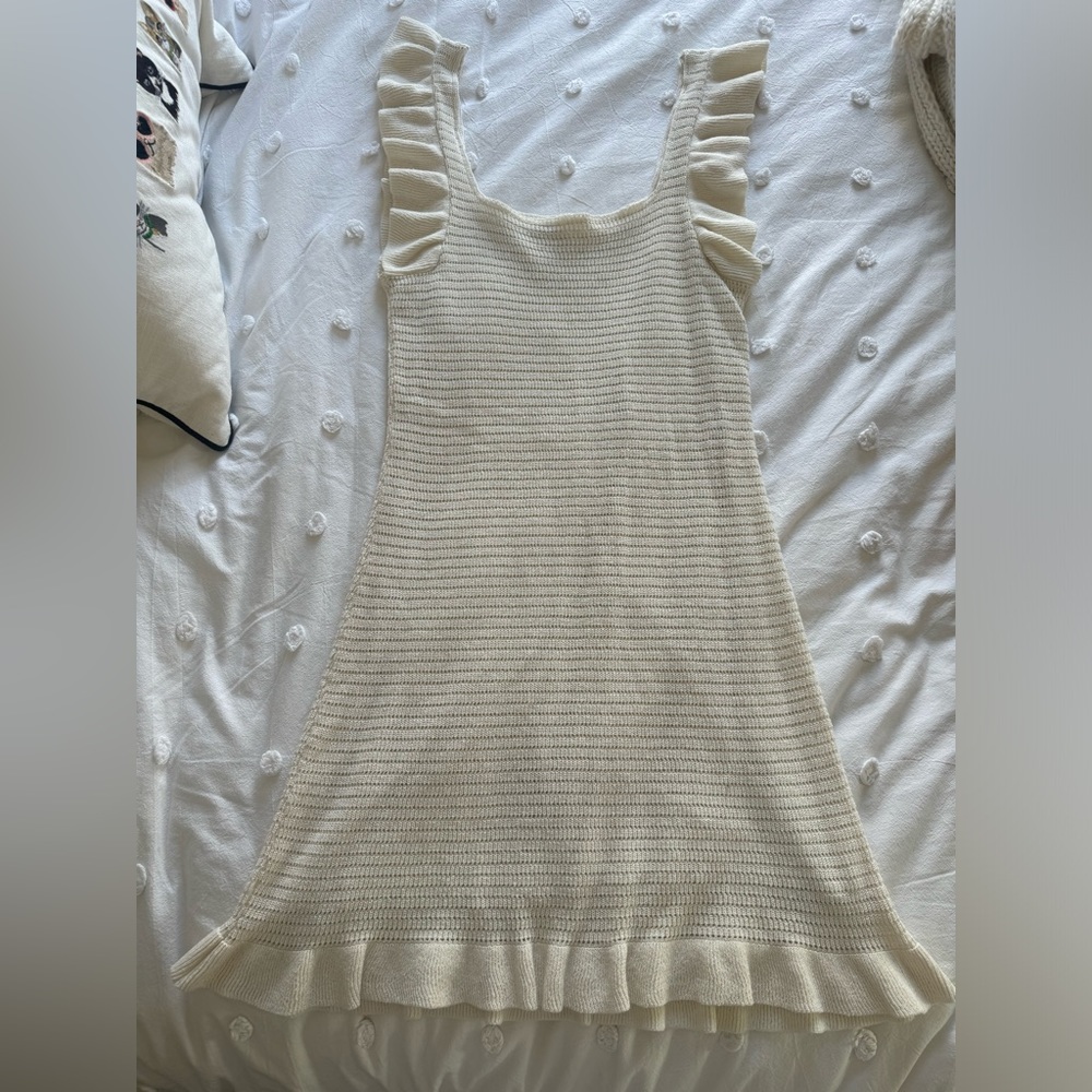 Anthropologie cream mini beach dress